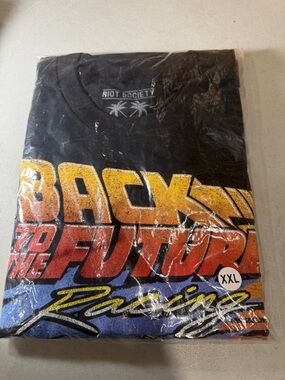 Riot Society Men’s Back to the Future Graphic Tee - Black/Yellow/Red